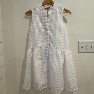 Tuckernuck White Sleeveless Sundress with Mandarin Collar